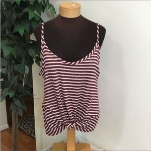 SO spaghetti strap striped top w/ knotted front Woman’s Juniors size L